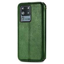 Miagon Samsung Galaxy S20 Ultra Moda Custodia,Retro PU Pelle Cover a Libro Carta Fessura Supporto Stand Magnetica Flip Wallet Case Cover,Verde