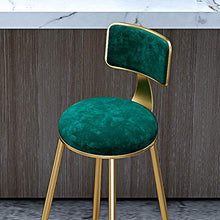 Yxsd - Sgabello da bar alla moda, stile contemporaneo, con schienale e schienale in stile moderno, altezza per bancone da cucina per pub, cuscino in velluto (colore: verde, dimensioni: 45 cm)