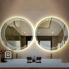 Specchio da bagno illuminato a LED, specchio rotondo con interruttore con sensore di personalità, specchio da barba per trucco creativo con alimentazione impermeabile IP54, per bagno / WC