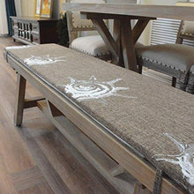 Barm Cuscino per Sedia Lungo in Lino di Cotone con Lacci, Cuscino per Panca Rettangolare Addensato, Cuscino per divanetto Lungo per Sgabello per Giardino Esterno Interno C 45x45 cm (17,7x17,7 pol