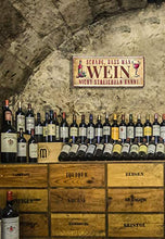 Targa in metallo con scritta divertente "Schade, DASS Man Wein. Stereln", idea regalo retrò divertente per compleanno, Natale, cantina vino, vino. 28 x 12 cm