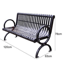 Household items Panca da Giardino per sedie da Esterno, Sedia con Struttura in Acciaio 2-3 posti Resistente alle intemperie per Il Parco, Sedili in Metallo per terrazze con Rivestimento antiruggine