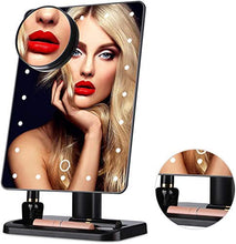 LOVEHOUGE Specchio Cosmetico con LED Bluetooth Specchio per Trucco con Luci E Lente d'Ingrandimento 10X,Touch Screen,Bluetooth Wireless,Vivavoce E Caricatore USB