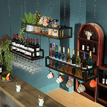 COLiJOL Scaffale Decorativo per Soffitto, Portabottiglie da Vino Sospeso Ripiani Galleggianti in Legno Bar Butler Distributore Di Vino per Bar Kitchen Club Rack,80 cm (31,5 Pollici)