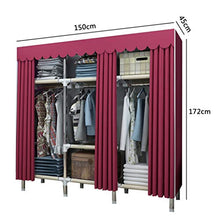 DPLQX - Armadio Portatile per Armadio, Armadio, Resistente alla Polvere, all'umidità, Facile da installare, Extra Forte e Durevole, Red, 150x45x172CM/59x18x68in