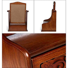 LFK, grande mobiletto in legno per gioielli, cosmetici, con specchio, in legno, specchio cosmetico con cassetto portaoggetti per bagno