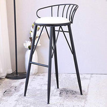 ZEH Sedia da Pranzo, Sedia Braccioli, Seggiolone, Seggiolone, Sgabello Sgabello Bar Sgabello Tondo Poggiapiedi Cafe Bistro Cucina Colazione Black Metal Frame R uu FACAI (Color : 65cm, Size : 65Cm)