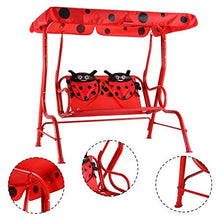 COSTWAY Altalena per Bambini, Altalena Dondolo per Giardino con Tetto Apribile e 2 Posti, Blu