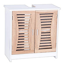 eSituro Armadietto Sottolavabo da Bagno Mobile a Terra con 2 Ante in Legno Mobiletto Sotto il Lavello SBP0021