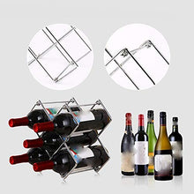 Senmubery Portabottiglie da Vino 5 Bottiglie Portabottiglie da Vino Pieghevole Design Moderno Controsoffitto Risparmio di Spazio per La Cucina di Casa Utilizzi per Ufficio (Argento)