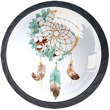 Dream Catcher con fiore di cotone Pomelli per Porta Set di 4 Pomelli per Mobili Manopole per Cassetti Cucina Armadio Vetro