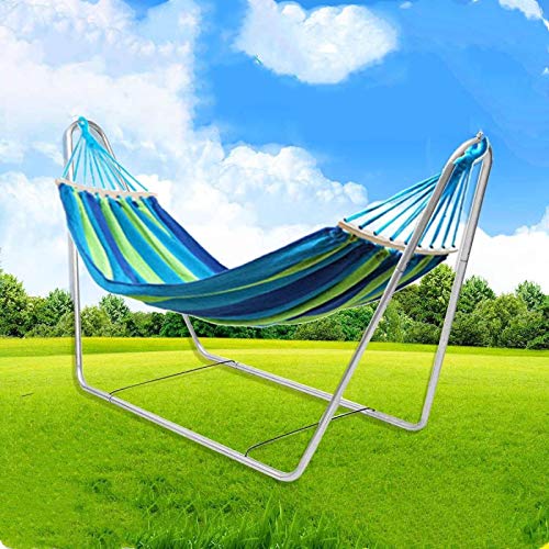 XIAOSHAN Doppio uomo Amaca con amaca portatile in acciaio Stand Campeggio Outdoor Viaggi Altalena Sedia Letto Amaca Telaio Stand Stand Indoor letto