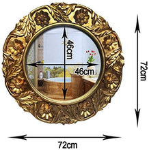 HFFFHA Specchio cosmetico per Il Bagno Specchio Circolare Europeo retrò - Cornice per Specchio con Motivo - Specchio Decorativo - Specchio per Bagno - Impermeabile