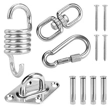 Achort - Kit per amaca da appendere, in acciaio inox 304, resistente, capacità 453,6 kg, con gancio oscillante silenzioso a 360°, con 4 viti di ritardo, yoga, amaca, sedia, sandbag, set di altalena