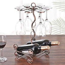 Gn shop Portabottiglie per Vino - 2 Bottiglie di 6 Bicchieri di Ferro Battuto Scaffale per Vino Creativo Decorazione Domestica Wine Rack