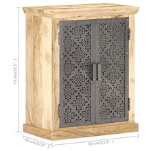 vidaXL Legno Massello di Mango Credenza con Ante in Acciaio Madia Mobile Armadietto Armadio Mobiletto Alto Portaoggetti Cassa Mobili 60x35x75 cm
