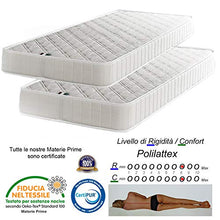 Filoben-com Letto a Castello Bianco Rete a doghe Completo di 2 materassi in Offerta Made in Italy