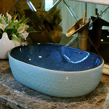HEIFEN Lavabo in Ceramica sopra Il Bacino del contatore Bacino Ovale Classico di Arte Lavandino del Bagno Lavandino del Bagno Formato 48cm * 35 * 15cm A