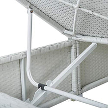 Tidyard Lettino Prendisole Reclinabile con Tavolino in Polyrattan Bianco,Sedia a Sdraio Prendisole da Giardino Rclinabile in Rattan,Lettino da Sole Singolo,Lettino da Piscina Patio 195x60x31 cm