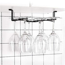 DIYARTS Calici per Portabottiglie Vino A 6 Fori Appesi sotto L'armadio Cremagliera in Ferro Battuto Appendiabiti per Vino in Vetro Contenitore di Scarico Scaffale per Bar Cucina Ristorante