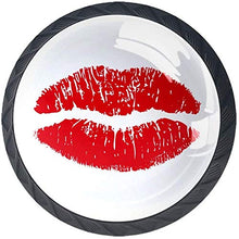 Labbra rosse di bacio dell'impronta Pomelli per Porta Set di 4 Pomelli per Mobili Manopole per Cassetti Cucina Armadio Vetro
