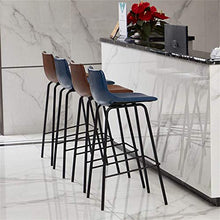 GYPPG Sgabello Bar con Altezza del bancone Sedie Sgabelli Bar Vintage in Ecopelle con Schienale e poggiapiedi ergonomici, Marrone Antico, 1 Pezzo