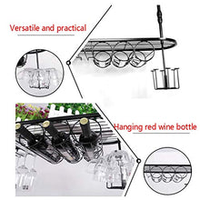 Porta Bicchiere di Vino Portabottiglie da Vino Sospeso Supporto in Vetro per Soffitto in Ferro Battuto Rack Calice Rovesciato Scaffale Decorativo Bar Ristorante Soggiorno Cucina （Nero/Marrone/Bianco）