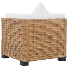 SKM Divano Angolare con Cuscini in Rattan Naturale
