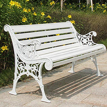Panchina Terrazza da Parco Panchina Tempo Libero, Panca Giardino Resistente Intemperie con Struttura Ghisa e Legno Massello Anticorrosivo, 2-3 Posti Panche Decorative retrò per Portico Prato Cortile