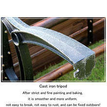 household products Panca da Giardino in Legno Massello con Schienale, Panchina in Legno per Esterni, Treppiede in Ghisa Antiruggine per Il Tempo Libero Panchina da Giardino retrò, 120 Cm / 150 Cm