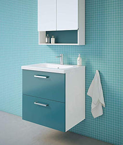 Randalsa Mobile Nexo 60 cm | Blu | 61 x 61 x 46 cm | Mobile con 2 cassetti + lavabo in Ceramica