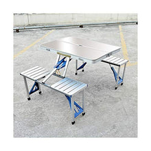 JDJD Tabella Outdoor Picnic Multifunzione Durable Portable Portatile Barbecue Barbecue BBQ Camping in Lega Alluminio Pieghevole Tavolo Pranzo All'aperto Picnic Tavolo Pranzo Sgabelli Tavolo