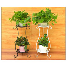 wangxike Scaffale Porta Piante Vasi Fiori, Portavasi in Ferro con 2 Ripiani Scaffale Portafiori per Interno e Esterno Balcone Giardino - 60 x 33cm