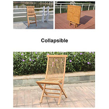 CGBF-Set di Mobili da Giardino in Teak Resistente alle Intemperie,Set Bistrot in Legno Vivente,Tavolo e Sedie Pieghevoli per Terrazze e Balconi,D