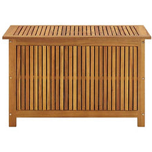 Wealthgirl - Contenitore in legno di acacia, contenitore in legno, per giardino, giardino, per cuscini esterni, attrezzi da giardino