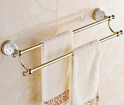 MBYW Portasciugamani Moderno e Minimalista Alto carico Portasciugamani Elegante da Bagno Mensola portaoggetti Porta Asciugamani, Bagno, a Parete, Stile Europeo, Doppia Striscia per Asciugamani 63cm