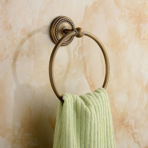 MBYW Portasciugamani Moderno Minimalista Portasciugamani Elegante per Il Bagno di Moda Portasciugamano Antico da Bagno, Anello portasciugamani in Rame Spazzolato, Porta Asciugamani Vintage Forato