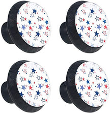 Motivo a stelle blu navy rosso Pomelli per Porta Set di 4 Pomelli per Mobili Manopole per Cassetti Cucina Armadio Vetro