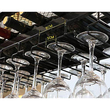 Portavini Portabottiglie Da Appendere Con Portabicchieri E Ripiano, Portabottiglie Da Vino Regolabile In Metallo A Soffitto, Portabottiglie Industriale A 2 Strati Per Vino E Bicchieri ( Size : 120cm )