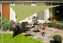 Uni-Wert Tenda da Sole Triangolare 3 x 3 x 3 m PES Poliestere Verde Protezione UV Impermeabile Parasole per Tende da Sole Giardino Balcone Patio Esterno