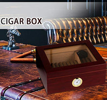Ytimelyd Cigar Humidor Glass Top Cigar Display Box, Handcrafted Cedar Wood Cigar Storage Box Divider & Hygrometer Cigar Gifts for Men