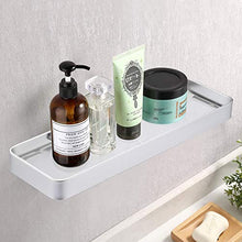 Kinlo - Mensole da bagno e mensole senza fori, in vetro temprato, autoadesive, in alluminio, da appendere alla parete, per cucina, bagno, doccia, colore: Argento 25 cm