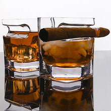Bicchiere da Whisky con poggia sigari, Bicchiere in Cristallo Senza Piombo, Alta Definizione, Amanti del Whisky, Bourbon, Scotch e sigari, utilizzato nei Bar, Famiglia,320 ml,A