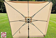 MLI Ombrellone a Braccio da Giardino 3X3 in Alluminio Copertura Idrorepellente Inclusa 83231CH - Struttura Tortora Opaca e Tessuto Champagne - Palo Decentrato da Esterno Arredo Piscina, Gazebo