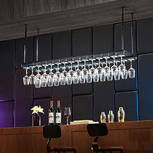 LIYANJJ Portabottiglie sospeso Portabottiglie da soffitto Industriale a 2 Piani con portabicchieri Barra da soffitto in Metallo Portabottiglie da Vino Altezza Regolabile per Cucina/Bar/Ristorante