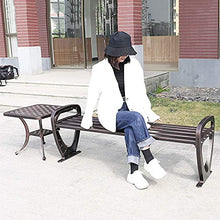 Panchina per terrazza da parco Panchine per il tempo libero da esterno, Panchina da giardino in metallo resistente alle intemperie, Panca da 2-3 posti con schienale e braccioli, Panche da giardino