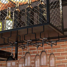 Supporto per calici appesi Porta Bottiglie soffitto con griglia l Portabottiglie vino metallo l Sospensione Porta bicchiere vino porta calici Scaffale Vino Organizzatore stoccaggio, per Cucina / Bar