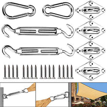 Huker Kit di Fissaggio Tenda a Vela 40 Pezzi Kit di Fissaggio e Installazione in Acciaio Inox per Tenda da Sole Rettangolare e Quadrata