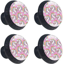 Unicorno bianco Pomelli per Porta Set di 4 Pomelli per Mobili Manopole per Cassetti Cucina Armadio Vetro