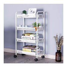 &ripiano di stoccaggio Scaffalature Unità Semplice Casa Cucina Camera da letto Carrello multistrato Bagno Sala da pranzo Scaffale bianco Scaffale di finitura (Color : 4 layer)